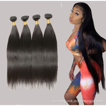 Cheap Long Length 28 30 32 34 36 Inch Brazilian Hair Bundles 100% Human Hair Weaving Extension Raw Virgin Cuticle Aligned Hair